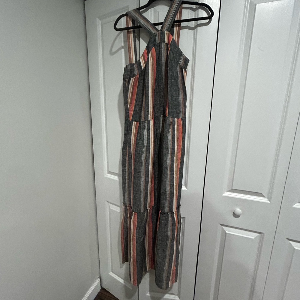 Joie Black and Orange Halter Maxi Sundress